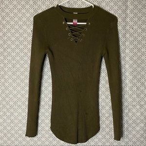Olive green top size large